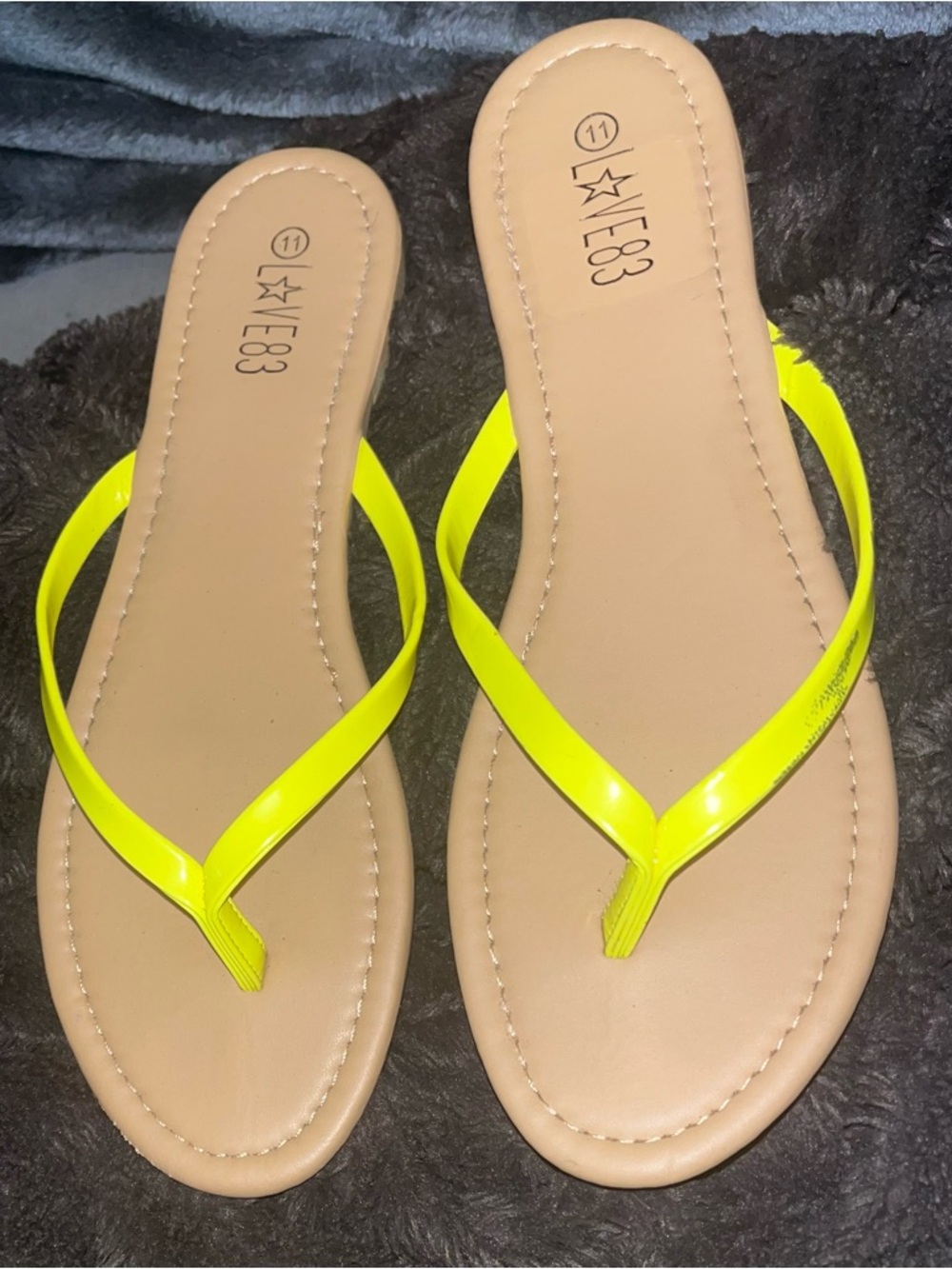 edge Neon Yellow Flip Flop Sandals